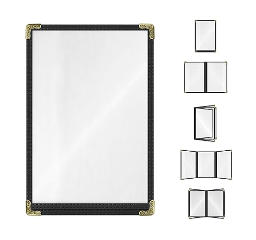 Goodsmart Restaurant Menu Covers – 25 Pack Black 2-View, Top-Loading Menu by ACISuperPower