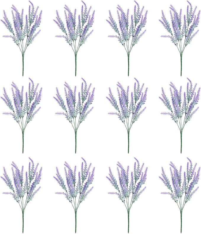 Juvale 12 Bundles Lavender Artificial Flower Stems - Image 8