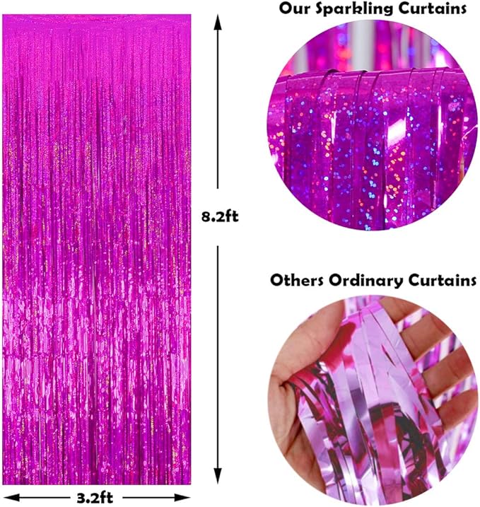 Valentine Backdrop Foil Fringe Curtains Party Decorations - Image 6