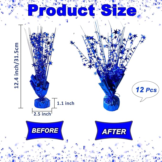 12 Pack Metallic Foil Spray Centerpiece Star Table Decoration Burst Table - Image 5