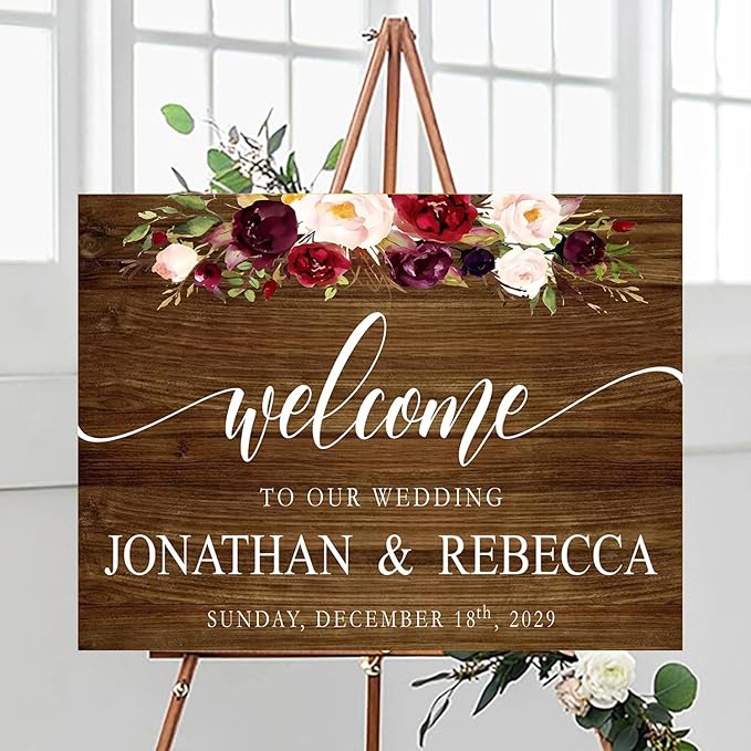 Custom Wedding Welcome Sign, Rehearsal Dinner Sign, Rustic Wedding Decorations - Image 3