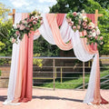 3 Panels Dusty Rose Arch Drapery 20Ft Chiffon Drapes Sheer Hanging by CHHEART