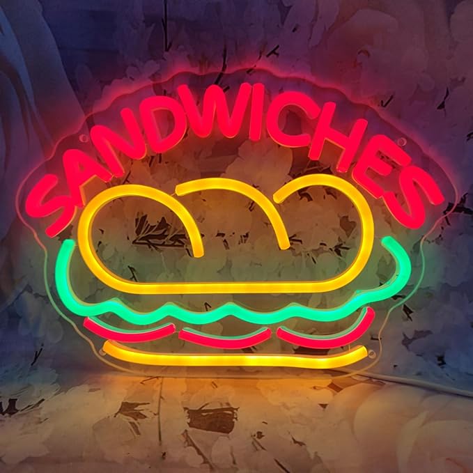 Sandwiches Neon Sign Sandwich Sign Food Neon Signs by INSNEnNNeonSignsFactory1999