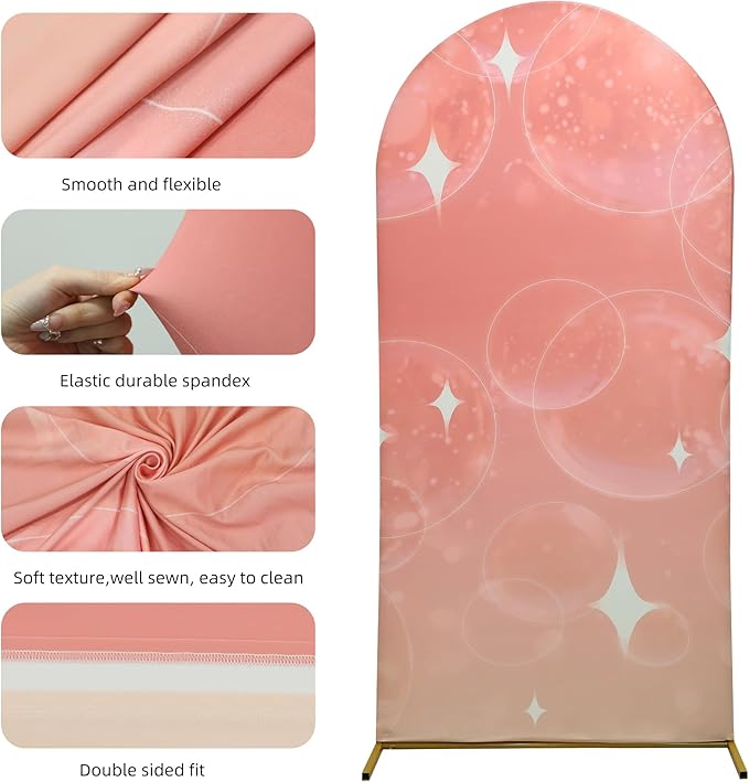 Wedding Arch Cover 6.6FT Spandex Arch Backdrop Cover Stretchy Backdrop - Image 5
