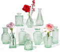 Vintage Small Glass Vases Set of 10, Mini Bud Vases by PURVONNIE