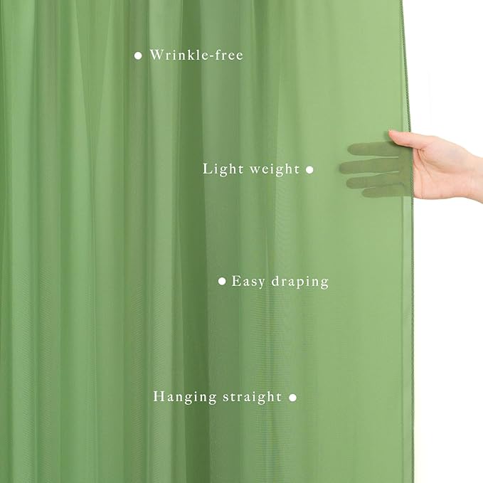 Wedding Arch Draping Fabric 4 Panels 20Ft length x 28" width Sage Green Arch - Image 5
