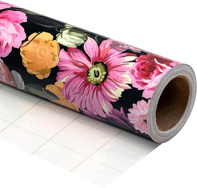 WRAPAHOLIC 30 Inch Jumbo Reversible Floral Wrapping Paper - Image 3