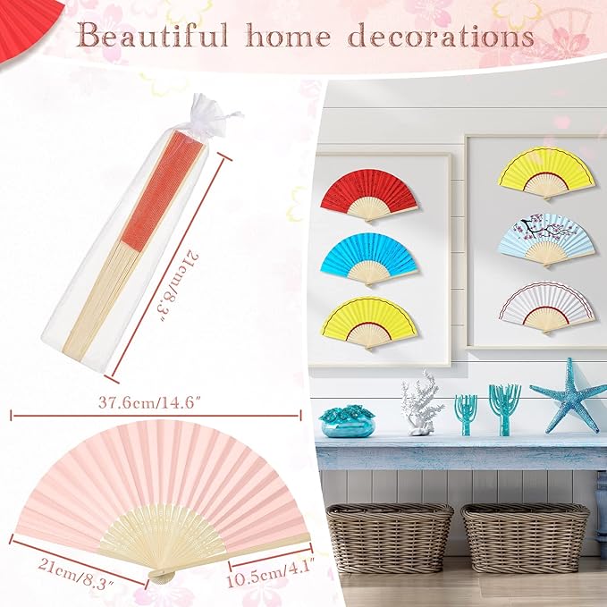 Chunful 100 Pieces Paper Hand Fan Multicolor Bamboo Folding Fans Handheld - Image 5