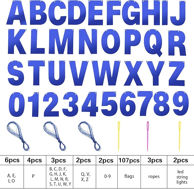 TaoBary 112 Pcs DIY Letter Kit Glitter Customizable Banner Letters Include 107 - Image 2