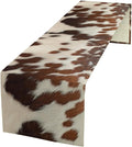 Farmhouse Cow Skin Print Table Runner, Safari Wildlife Brown Country Farm by ShiTingYu