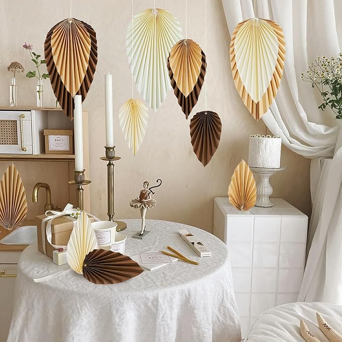 Paper Leaves Decorations for Wall Paper Fans Boho Room Decoration Leaves - Image 5