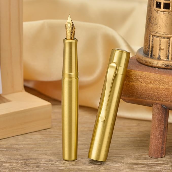 Hongdian M2 Black Forest Mini Fountain Pen, Fine Soft Golden Nib & Sleek Shape - Image 8