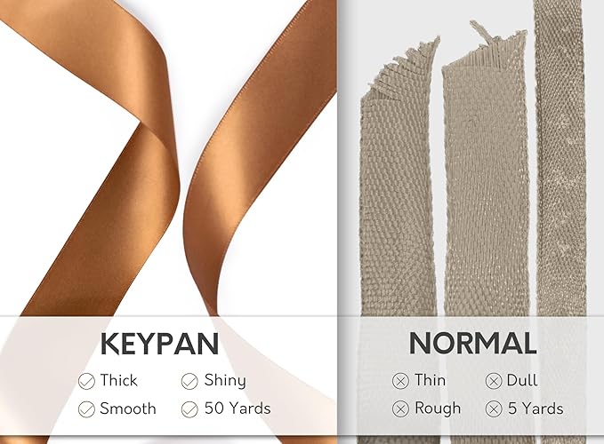 Brown Satin Ribbon 7/8 Inch 50 Yards Double-Faced Polyester Ribbons - Image 4