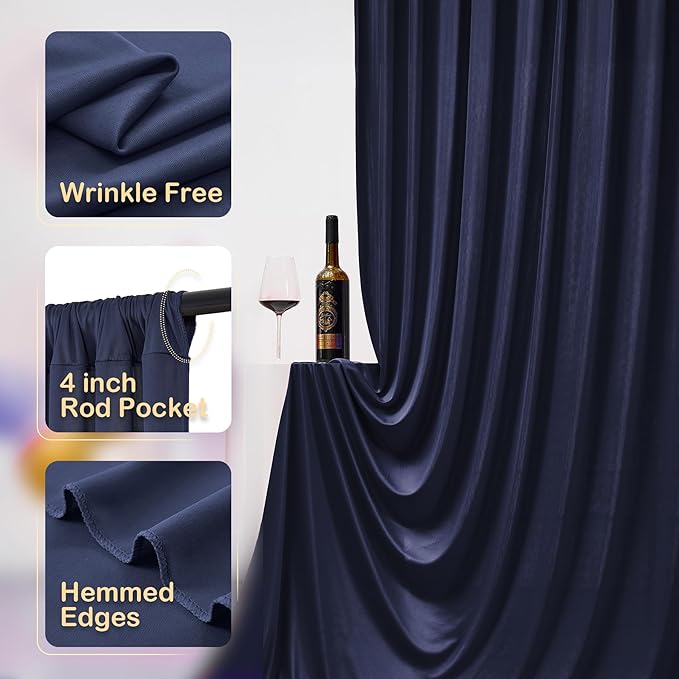 30ftx10ft Navy Blue Backdrop Curtains - Image 2