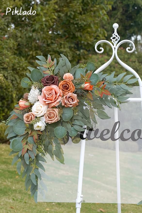 Faux Flower Swag Set of 2 for Wedding Welcome Signs Floral Swag Wedding - Image 3