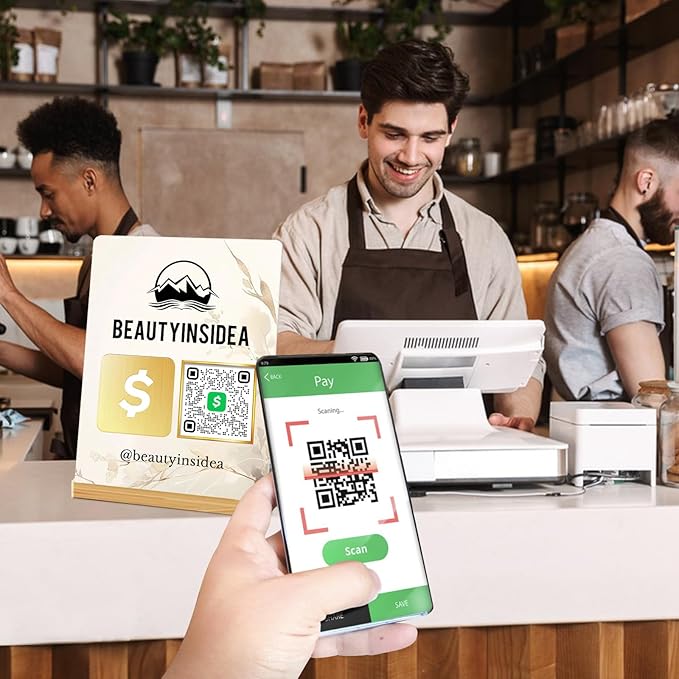 Personalized Custom Metal QR Code Sign Venmo Cashapp Scan to Pay - Image 4