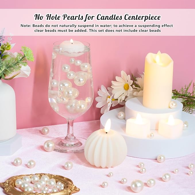 300Pcs Pearl Vase Filler, Candle Centerpieces, Wedding Birthday Party Home - Image 5