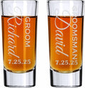 Custom Engraved 2 oz Shot Glass – Personalized Etching – Groomsman & Bridesmaid by BlueRidgeMountainGifts