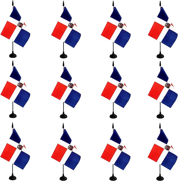 Dominica Republic Desk Flag, 12 Pack Dominican Republic Table Office Flag by Unknown
