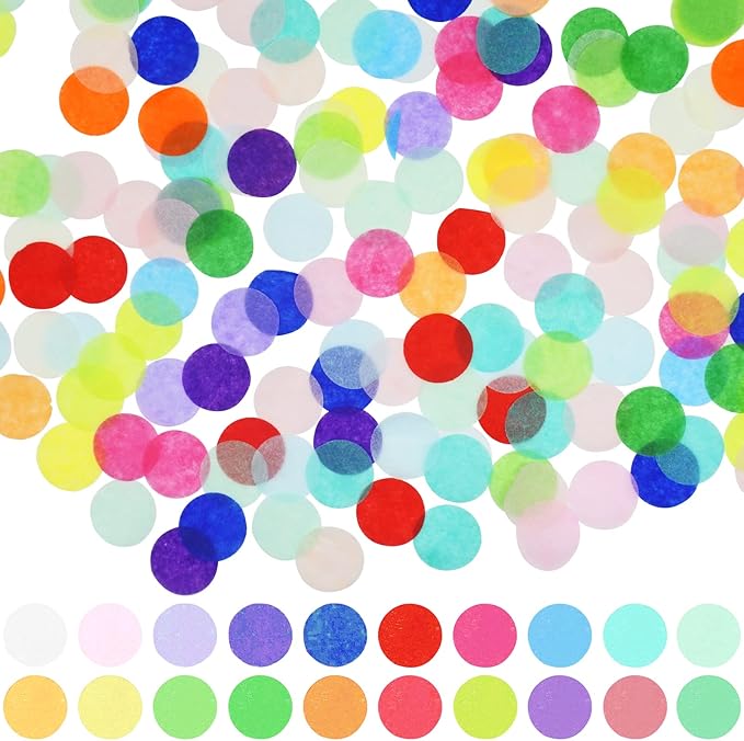 RYKOMO 10000 Pieces 1 Inch Round Tissue Paper Confetti, 3.5oz Multicolor Table - Image 2