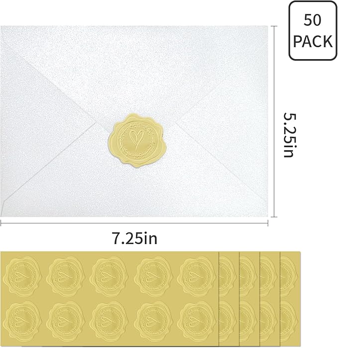 50 PCS Pearl White A7 Envelopes - Image 2