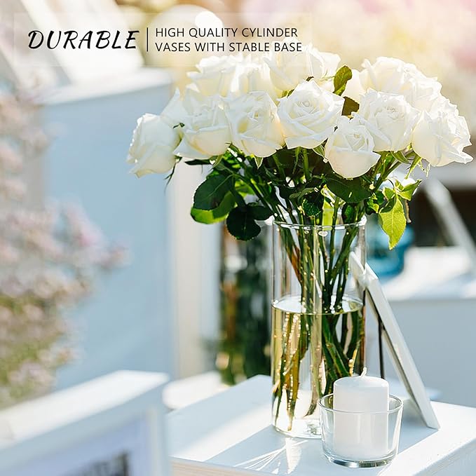 7Pcs Glass Cylinder Vase for Centerpieces Clear Glass Flower Vases Bulk - Image 7