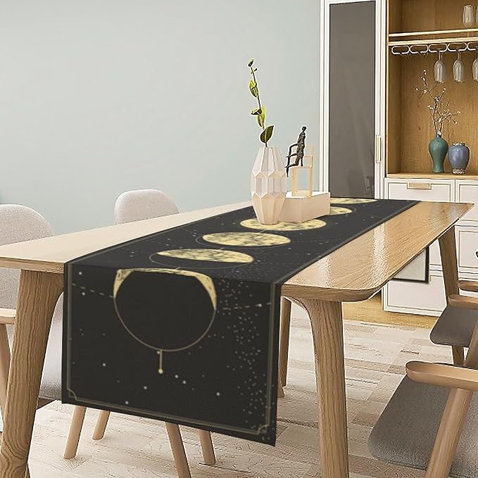 Sun Moon Table Runner, Mysterious Universe Milky Way Interstellar Space Western - Image 7
