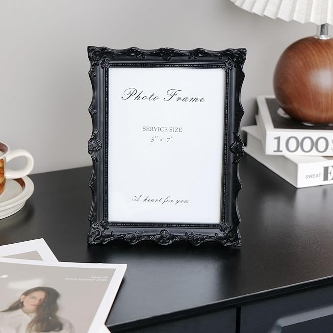 Cuspin 5x7 Black Picture Frame, Handcrafted Resin Frame - Image 2
