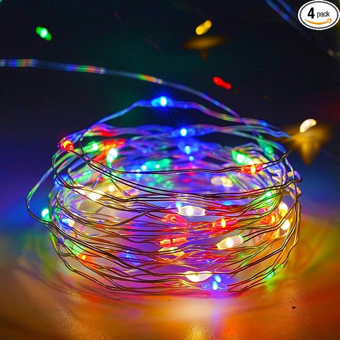 4-Pack Multicolor Christmas Fairy Lights Battery Operated by EXF