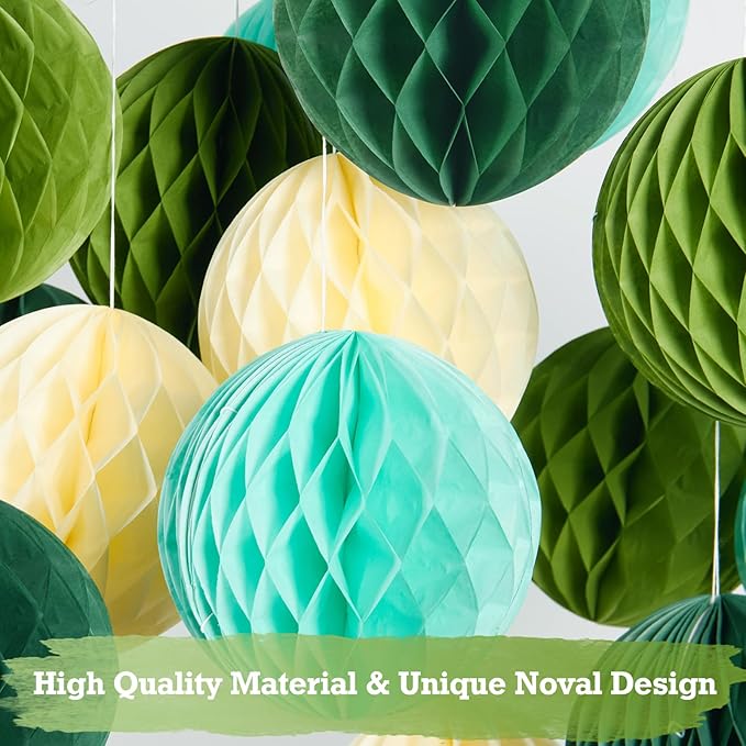 Sage Green Honeycomb Balls Decorations Sage Green Honeycomb Paper Decorations - Image 3