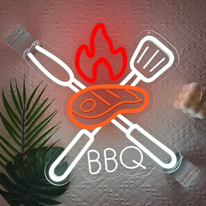 BBQ Neon Signs for Wall Decor, Adjustable Brightness Grill LED Sign for BBQ - Image 6