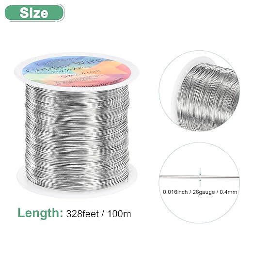 0.4mm Jewelry Wire, 26 Gauge 328FT Craft Wire Copper Beading Wire - Image 3