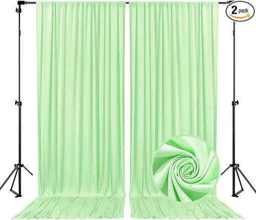 10 x 7 Feet Light Green Backdrop Curtain by ZEBMOON