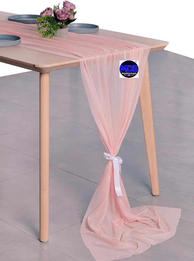 MDS 2 Pack 10ft Chiffon Table Runner 29 x 120 Inches Sheer Wedding Runner - Image 4