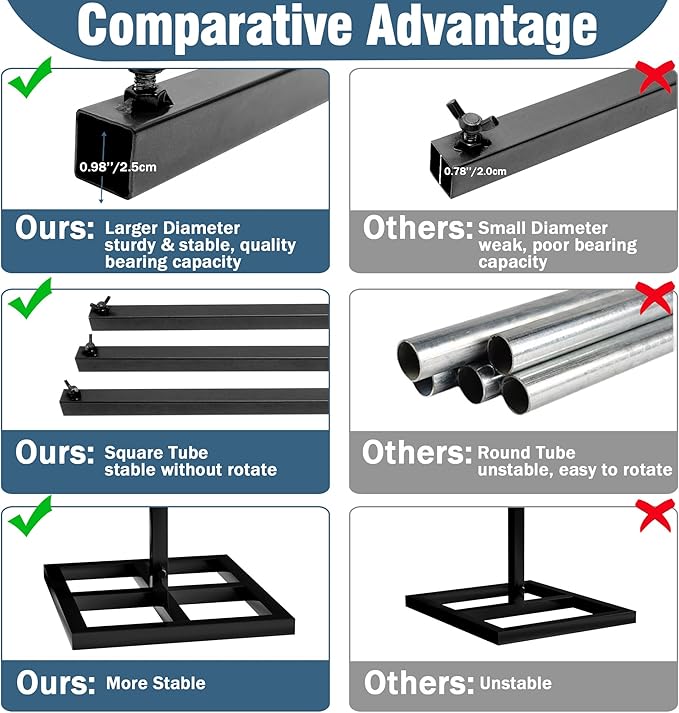 Wokceer 10 FT Backdrop Stand Heavy Duty Pipe and Drape Kit, Adjustable Black - Image 5