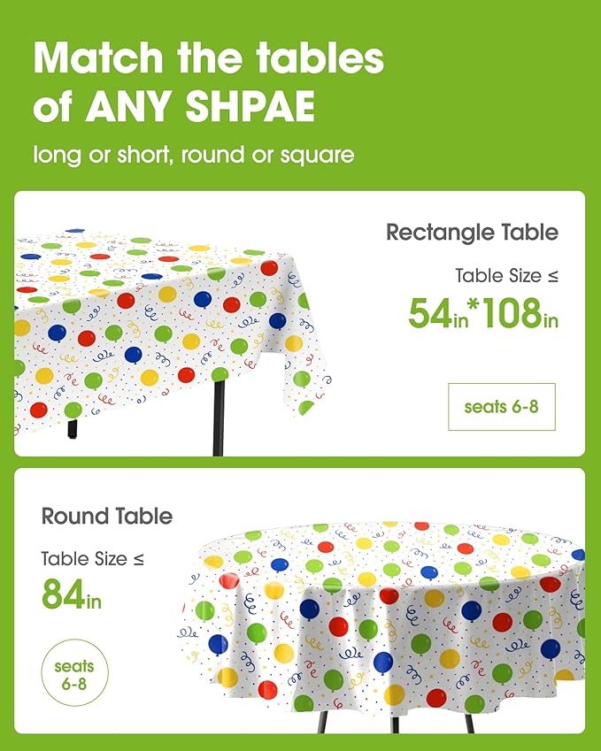 Pureegg Plastic Table Cloth Disposable 10 Pack, 54 x 108 Inch Table Cloths - Image 2