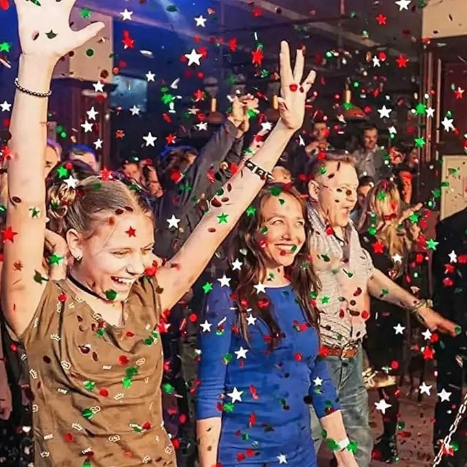 Red White Green Star Confetti 0.78inch/2cm 8000PCS Table Confetti - Image 6