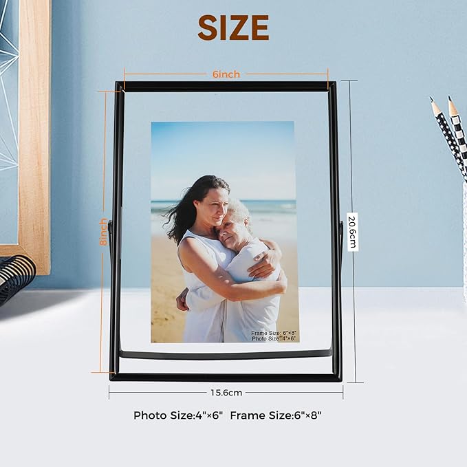 Black Floating Frame, For Picture 5x7, Tabletop Shelf Photo Frame, Classy Gift - Image 2