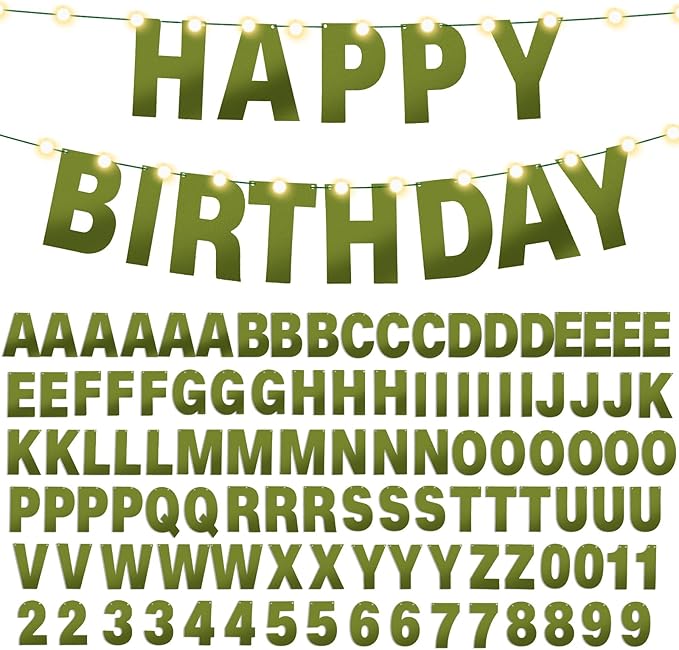 TaoBary 112 Pcs DIY Letter Kit Glitter Customizable Banner Letters Include 107 by TaoBary