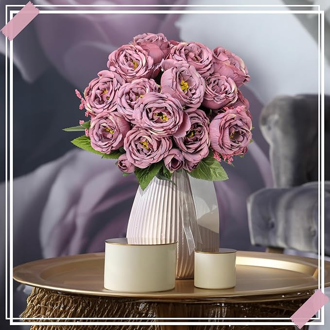 8 Bundles Artificial Peonies Flowers Boho Faux Flowers Arrangements Artificial - Image 3