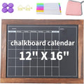 Magnetic Chalkboard Calendar for Wall Monthly Planner Board Wite Wood Frame by TONICE