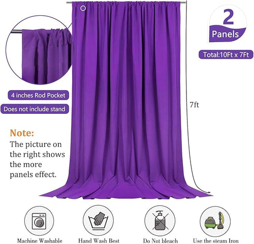10 x 7 Feet Purple Backdrop Curtain - Image 2