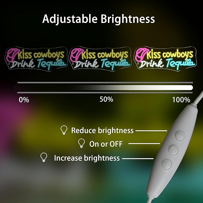 Kiss Cowboy Drink Tequila Neon Sign Bar Led Neon Light Save Water Drink Tequila - Image 5