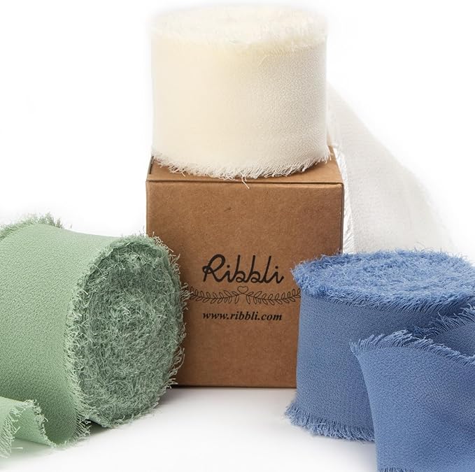 Ribbli Chiffon 1.5 Inch x 30 Yard Handmade Silk Ribbon by Ribbli