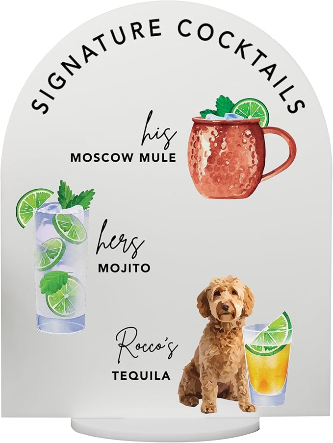 Pet Signature Drink Wedding Signs by Elation+Factory+Co.