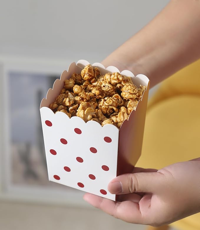 Winoo Design 100 PK Mini Popcorn Boxes Bulk Paper Popcorn Bowl Containers - Image 7