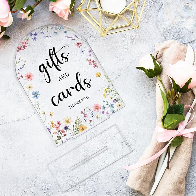 Cards And Gifts Sign, Arch Acrylic Wedding Sign, 5x7 Inch, Wedding Sign - Image 6