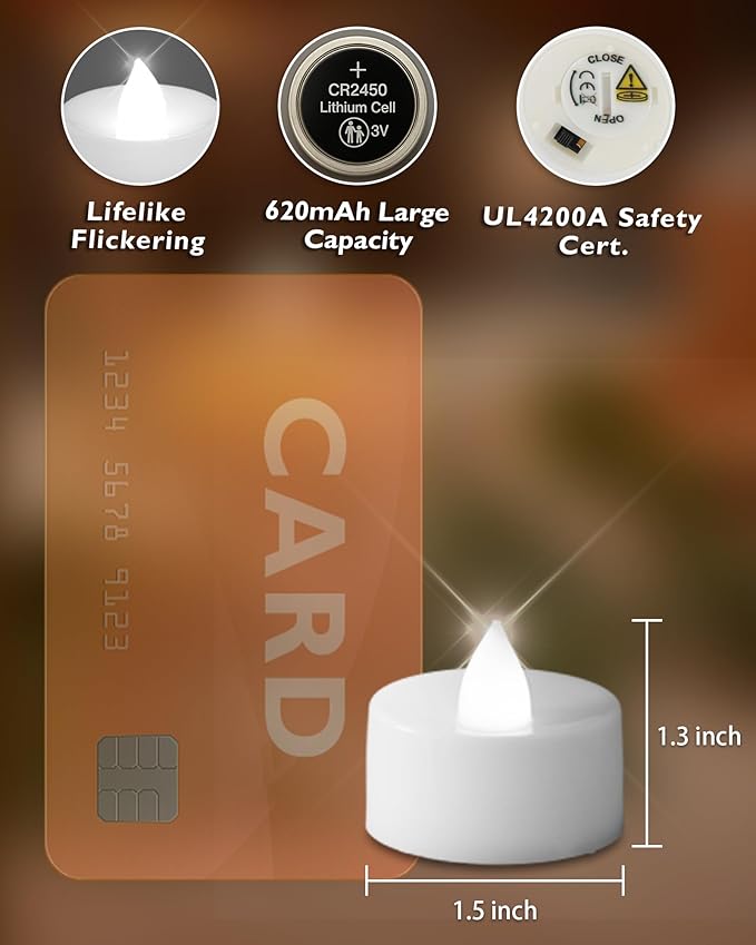 Homemory 24pcs Flameless LED Tea Lights - Image 4