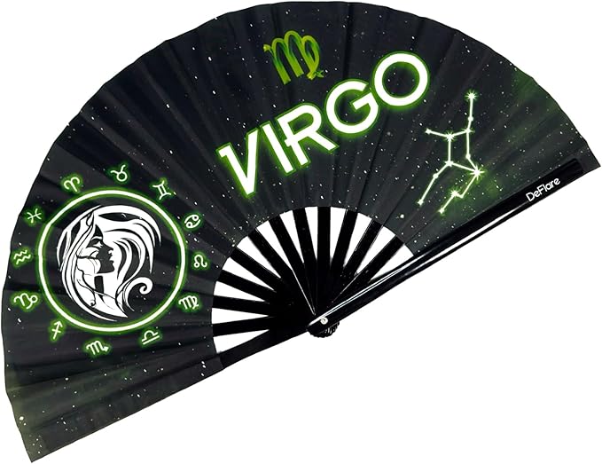 DeFlare | Cosmic Zodiac Rave Fan | Zodiac Sign Hand Fan | Astrology Rave Fan | by DeFlare-RaveFestivalFans