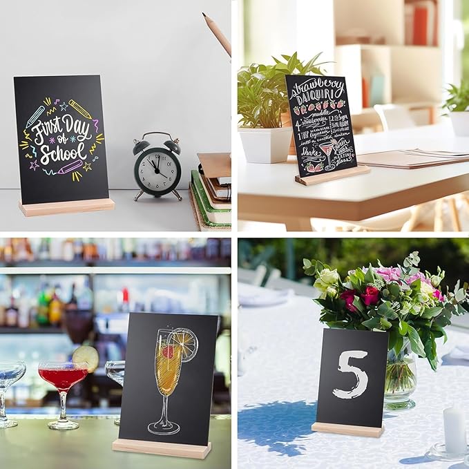 Small Chalkboard Signs, Double Side 6 x 9 Inch Wooden Tabletop Chalkboard Sign - Image 7